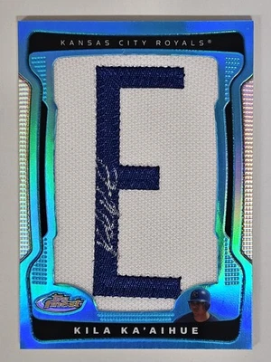 2009 Topps Finest Auto Letter Blue Refractor /25 Kila Ka'aihue (Letter E) Patch - Image 1 of 2