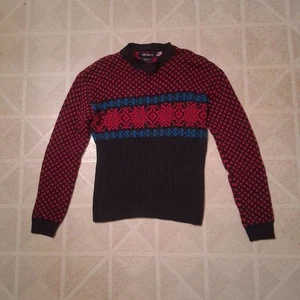 Vintage 80er 90er Nordic Fair Isle Strick Pullover Snowflake Vintage M USA Old Glory - Bild 1 von 6