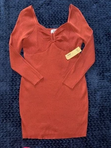 Madden NYC Women’s Sweater Dress with Long Sleeves Red Size 3XL - Picture 1 of 8