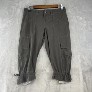 Athleta Low Rise Dipper Capri Cargo Pants Women's 4 Cinch Hem Gray Stretch - Picture 1 of 11