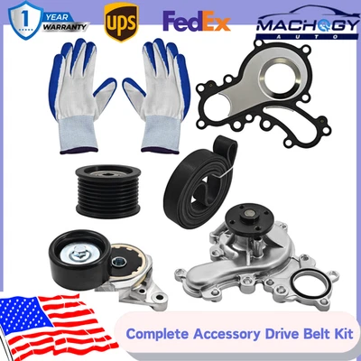 For Toyota Tundra Sequoia 5.7L Water Pump Drive Belt Tensioner Pulley Kit NEW - Image 1 of 4