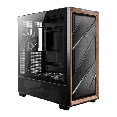 Antec Flux, Black/Wood, Mid Tower Chassis w/ Tempered Glass, 4x 120mm/1x 140mm F - Image 1 of 4