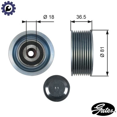 DEFLECTIONGUIDE PULLEY VRIBBED BELT T36508 FOR MERCEDES-BENZ 12.0L 6cyl TOURO - Image 1 of 4