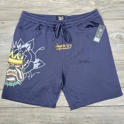 Ed Hardy Polar Sudaderas Pantalones Cortos Gráfico Bulldog Cordón Azul Marino Para Hombres MEDIANO NUEVO CON ETIQUETAS Foto 1 de 4