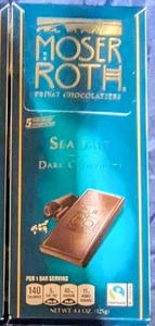 MOSER ROTH PREMIUM CHOCOLATE NEGRO SAL MARINA 5 BAR PAQUETES 4,4 OZ - Imagen 1 de 2