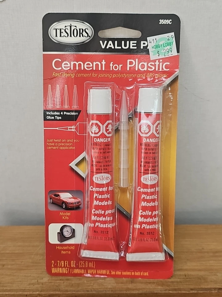 Testors Cement Value Pack (2) 7/8 Fl Oz Tubes #3512 New  - Image 1 of 2