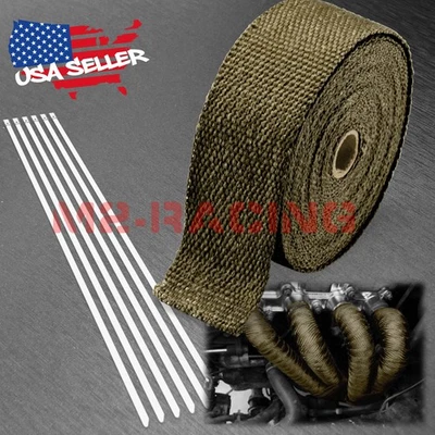 Tubo de escape de titanio aislamiento térmico envoltura térmica cabezal motocicleta 2" x 50' Foto 1 de 4