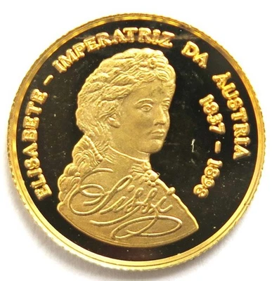 [R3966] 1000 Dobras 1998 Santo Tomé E Príncipe, 1,25 g oro 999er, Elisabeth Sissi Foto 1 de 2