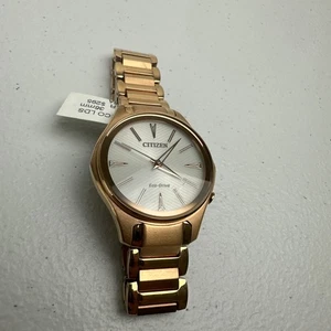 Citizen Ladies Eco-Drive Modena Silver Dial Pink Gold Watch 36MM EM0593-56A READ - Picture 1 of 9