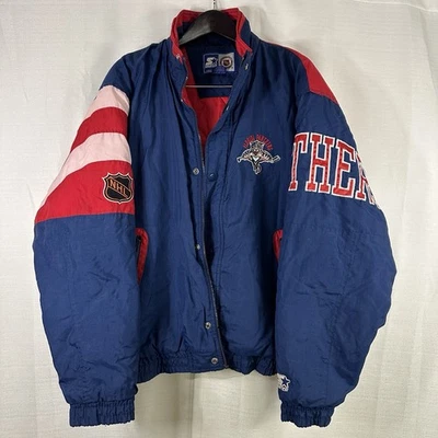 Vintage Florida Panthers Starter Puffer Jacket Men's L NO ZIPPER - Image 1 of 4