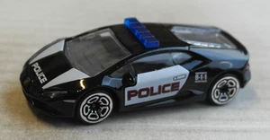 Majorette Lamborghini Huracan Coupe schwarz/weiß POLICE Sportwagen US-Polizei - Picture 1 of 4