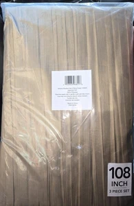 Elrene Home Fashions Athena 52x108 Crinkled Curtain Panels Pair & Scarf Valance - Picture 1 of 3