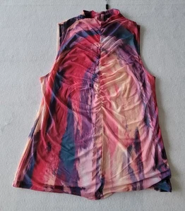 Cable & Gauge Sleeveless Ruched Blouse Multicolor Size M And L NWT - Picture 1 of 9