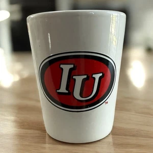 1990s RETRO IU Shot Ceramic Glass - White, Red & Black - Picture 1 of 4
