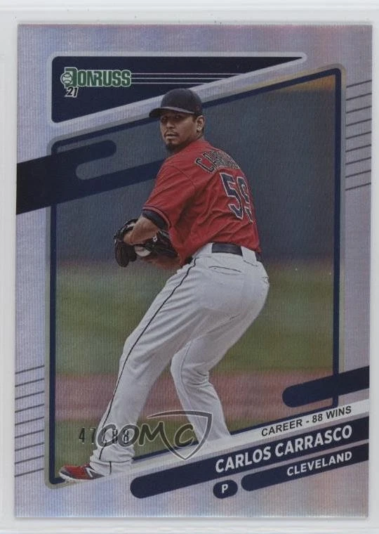 2021 Panini Donruss Career Stat Line /88 Carlos Carrasco #91 - Image 1 of 2