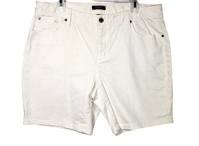 Chaps Womens Denim Bermuda Shorts Pockets Stretch White Size 14 - Image 1 of 4