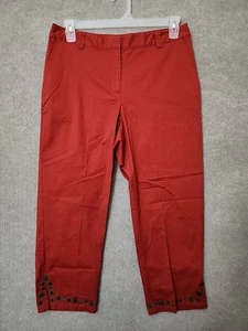 RUBY RD Crop Capri Pants Womens 10 CinnaBrown Wild Safari Stretch Straight NEW - Picture 1 of 8