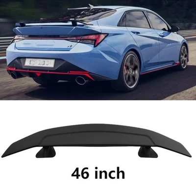 For Hyundai Elantra 46" Rear Car Trunk Spoiler Lip Racing Style Wing Matte Black Foto 1 de 4