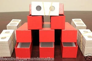 500 SILVER DOLLAR Morgan 2x2 Coin Holder Flip Mount 5 Storage Box Case 38.1mm - Picture 1 of 6