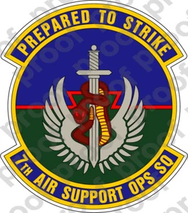 PEGATINA USAF 7TH AIR SUPPORT OPS SQ - Imagen 1 de 1