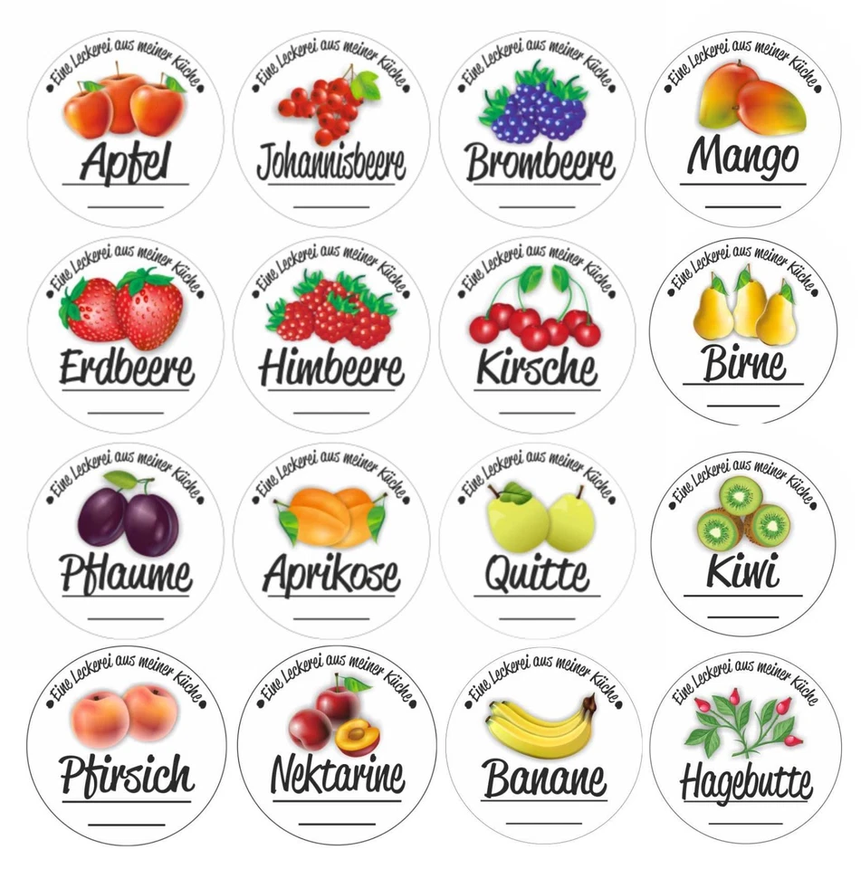 Marmelade Aufkleber Gelee Haushalts-Etiketten Einmach-Etiketten Etikett 5cm - Bild 1 von 1