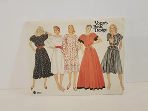 Vogue Basic Design 2933 sewing pattern dress Size 12 skirt bouse uncut vtg - Imagen 1 de 5