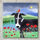 Ceramic Picture Tile "Bird on the Bonce" by Ailsa Black 8" x 8" New & Boxed