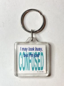 I May Look Busy But I'm Just Confused Keychain New Old Stock Key RIng / Chain - Picture 1 of 3