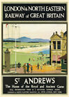 VINTAGE POSTER St Andrews Scotland Golf Art Deco 30s Rail Travel Ad Print A3 A4