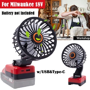 For Milwaukee 18v Battery Wireless Portable Fan Cooling Outdoor Camping Fan - Picture 1 of 15