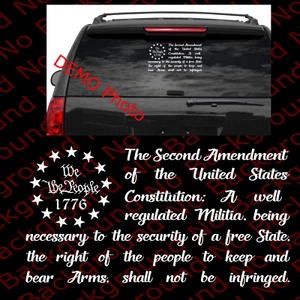 We the People 2nd Amendment Gun Right USA Flag Die Cut Decal Vinyl 2A US027A - Picture 1 of 7