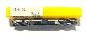 Bassett 1/2" 4-FL Carbide Mill, Double-End, 52463MDE, USA Made - Picture 1 of 1