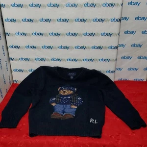 Polo Ralph Lauren RL Sweater Knit POLO BEAR Skull Kids Unisex Size 6 🔥Rare🔥 - Picture 1 of 12