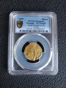 1609 Netherlands Utrecht Ducat PCGS Genuine Damage-XF Details - Picture 1 of 5