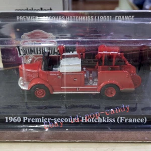 Red Base 1/64 1960 Premier-secours Hotchkiss France Alloy FireTruck Model Toy - Picture 1 of 4