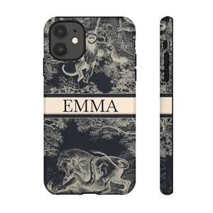 Custom Name Tough Phone Case with Lion & Monkey Design, Personalized Phone Cover - Picture 1 of 263