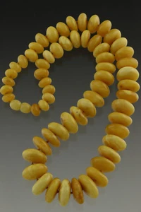 ANTIQUE Genuine BALTIC AMBER Large Egg Yolk Beads Necklace 57.1g 181018-1 - Picture 1 of 8