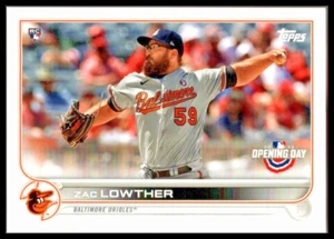 2022 TOPPS OPENING DAY #63 ZAC LOWTHER ROOKIE CARD BALTIMORE ORIOLES/RC - Picture 1 of 2