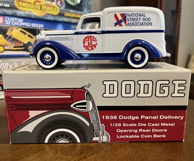 1936 NSRA Dodge Panel Delivery Street is Neat Liberty 1/28 Die Cast Coin Bank - Image 1 of 4
