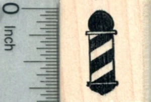 Estampilla de goma con poste de barbero, pequeña A30424 WM - Imagen 1 de 1