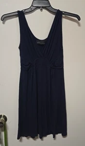 Zara Womens Sleeveless V Neck MINI A Line Shift Dress NAVY BLUE Size M-28 - Picture 1 of 12