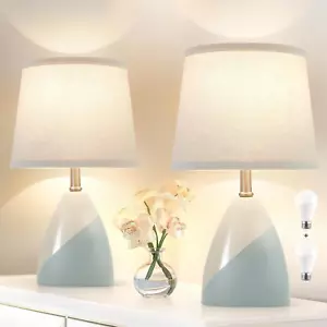Table Lamps Set of 2, 19” Ceramic Table Lamp beside Lamps Nightstand Lamp Modern - Picture 1 of 9