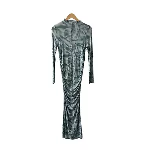 Ena Pelly Sara Dress Size 8AU 4US Ruched Long Sleeve Maxi Grey - Picture 1 of 7