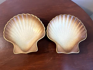 Mikasa Whole Wheat Shell Dish Set of 2~5 3/4” Vintage Japan Stoneware Brown - Bild 1 von 15