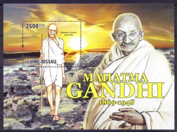 Guinea Bissau 2010 MNH SS, Gandhi of INDIA, Sunset   - Image 1 of 1