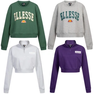 ellesse Damen Occhi Nester Crop Langarm Sweatshirt violett blau grün grau neu - Bild 1 von 3