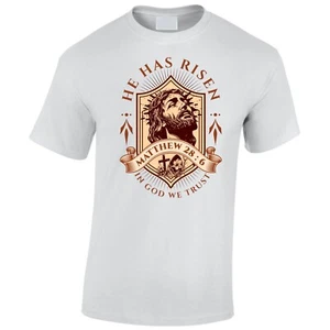 Jesucristo Pascua Camiseta He Is Riscitado Cristiana Camiseta Navidad Religiosa - Imagen 1 de 2