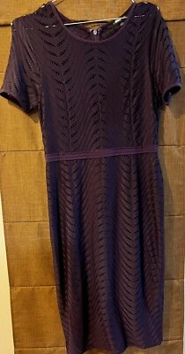 Cynthia Steffe Womens Short Sleeve Sheath Dress Purple Size Small - Image 1 of 3