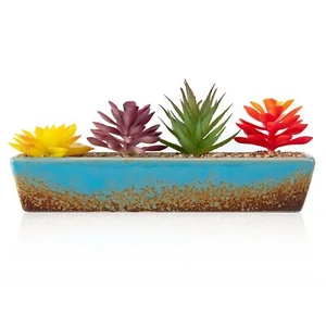 Succulent Plants Artificial in Ceramic Planter Pots Arrangement Fake Succulen... - Picture 1 of 6