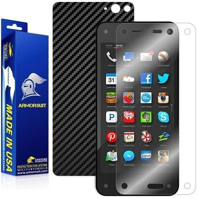 ArmorSuit Amazon Fire Phone Screen Protector + Black Carbon Fiber Skin USA - Image 1 of 4